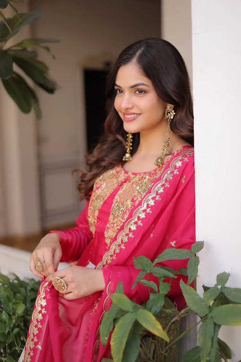 Festive Kali Pattern Gown with Full Sleeves