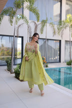 Mal Chanderi Anarkali Set