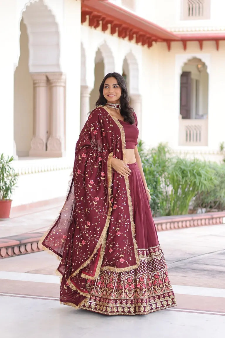 Traditional Embroidered Lehenga Set