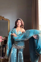 Fendy Silk Kurti with Sharara Set