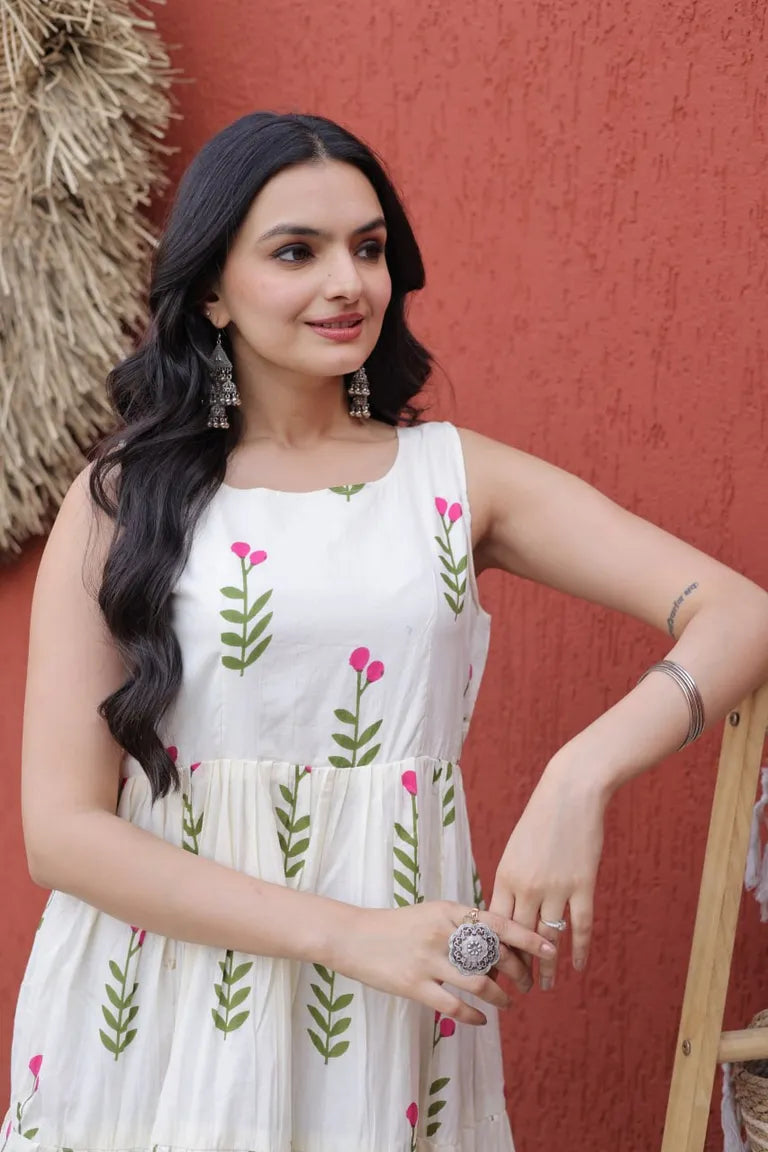 Sleeveless  A-Line Midi Dress