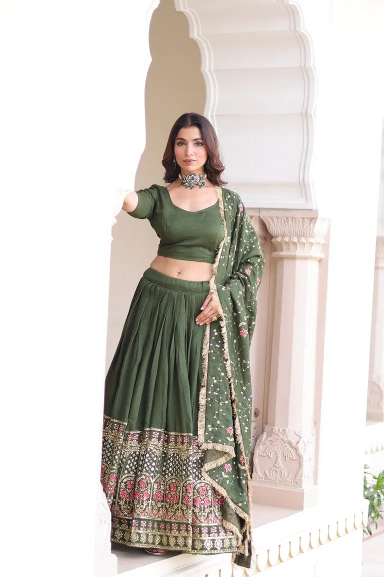 Traditional Embroidered Lehenga Set