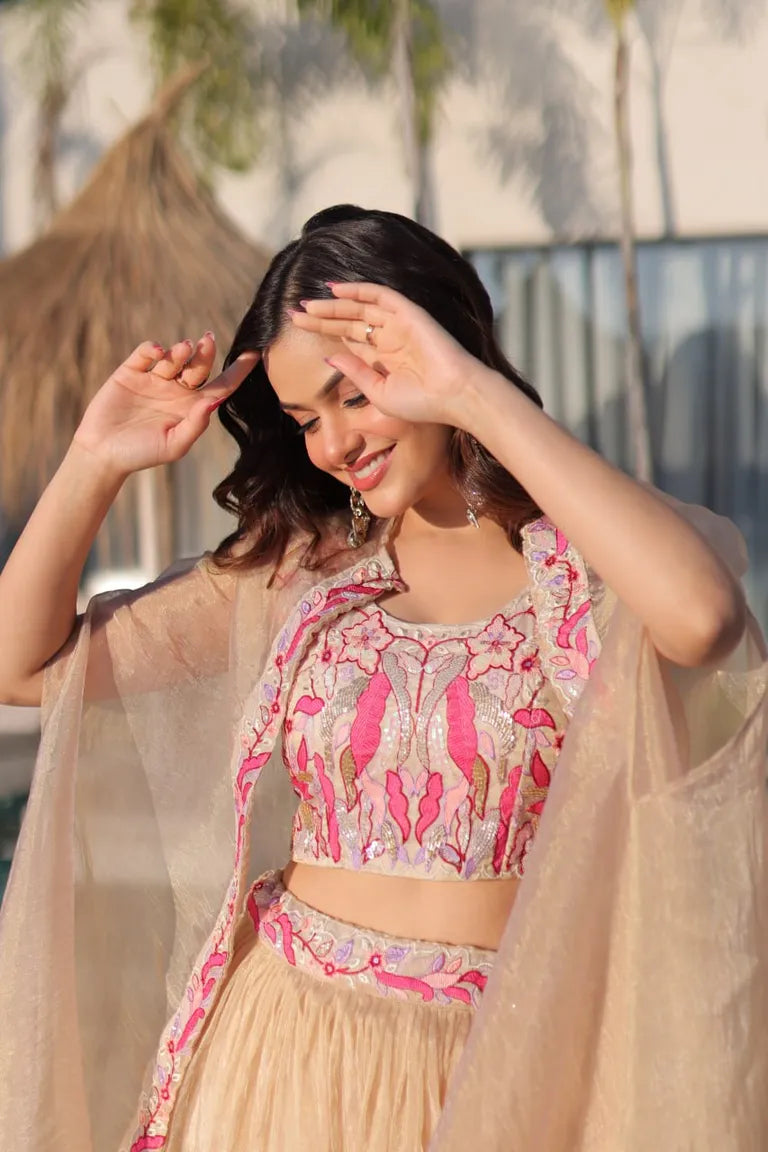 Premium Gold Lehenga with Shrug