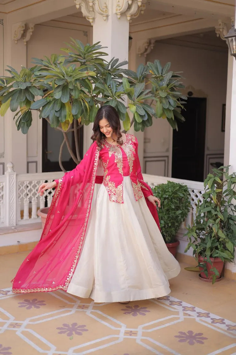 Festive Kali Pattern Gown with Full Sleeves