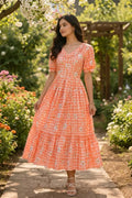 Muslin Silk Checkered Summer Dress