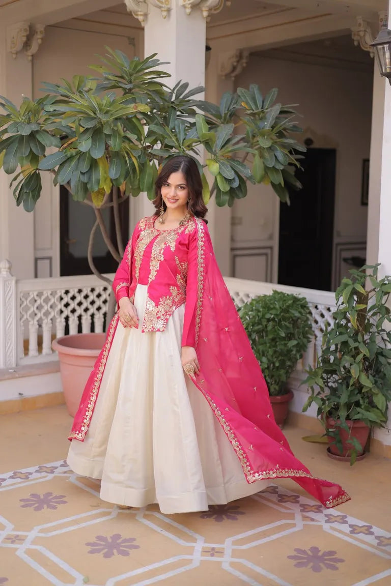 Festive Kali Pattern Gown with Full Sleeves