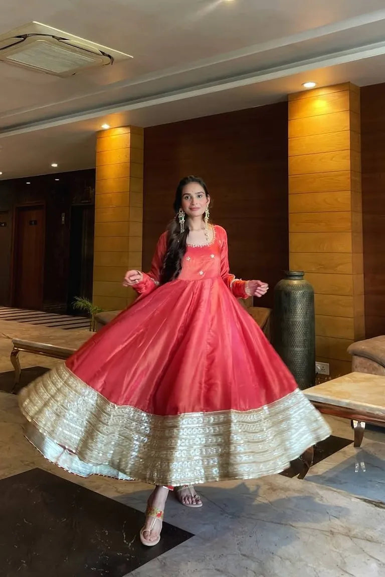 Designer Coding Work Anarkali Dress