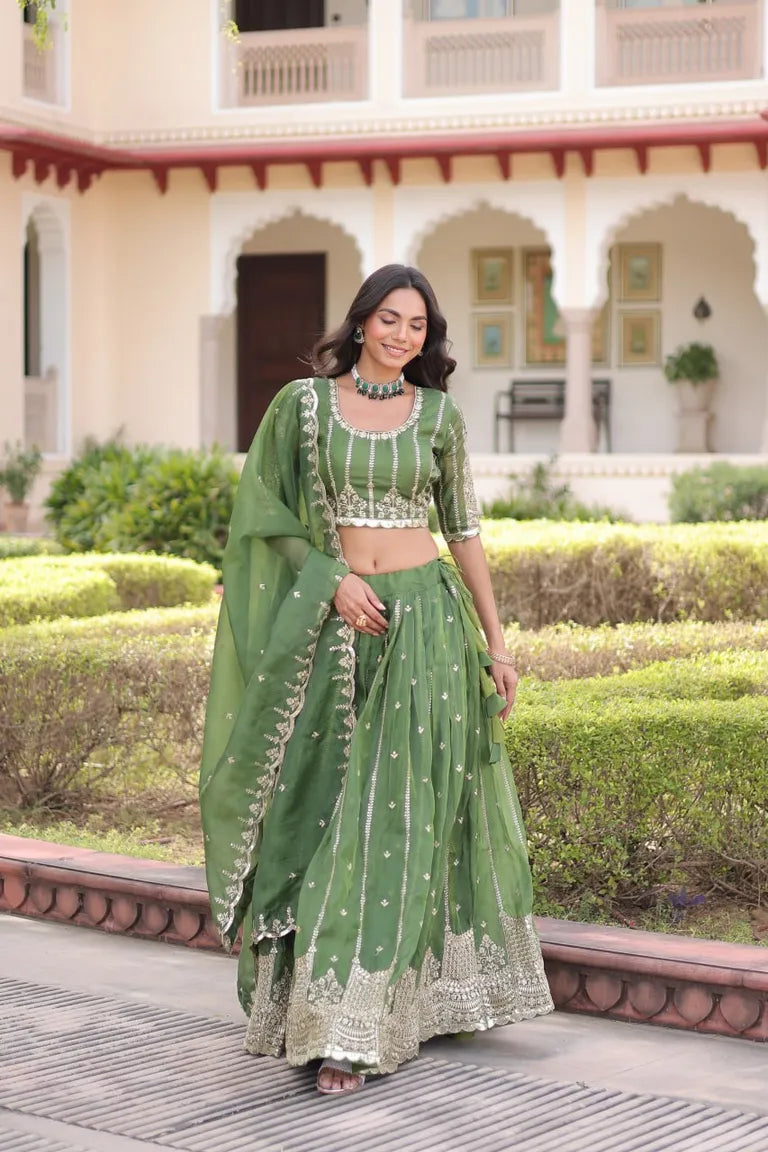 Festive Zari Sequins Lehenga Choli