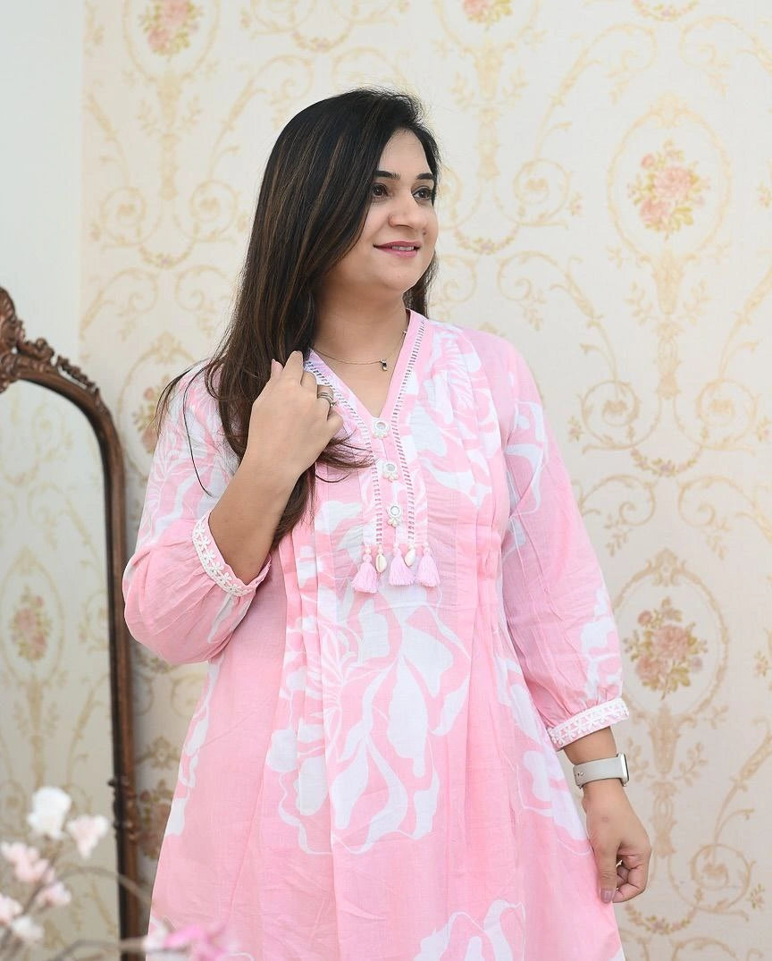 Printed Cotton Kurta Set