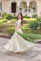 Designer Folk Art Tiered Lehenga Outfit