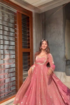 Elegant Anarkali with Silk Dupatta