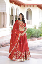 Traditional Vichitra Silk Lehenga Set