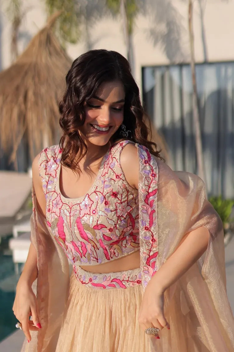 Premium Gold Lehenga with Shrug