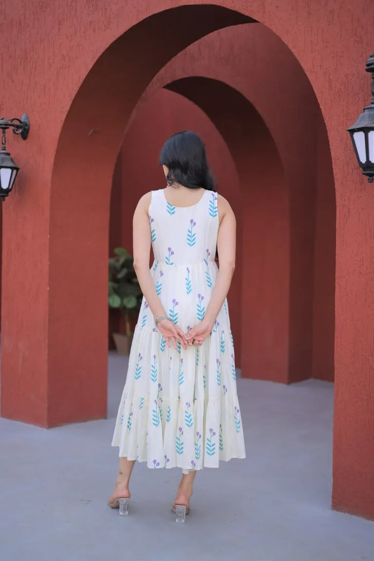 Sleeveless  A-Line Midi Dress