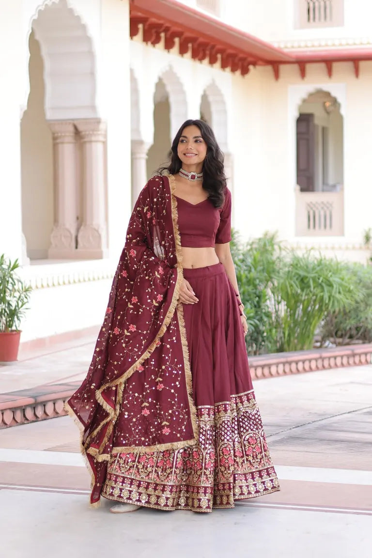 Traditional Embroidered Lehenga Set