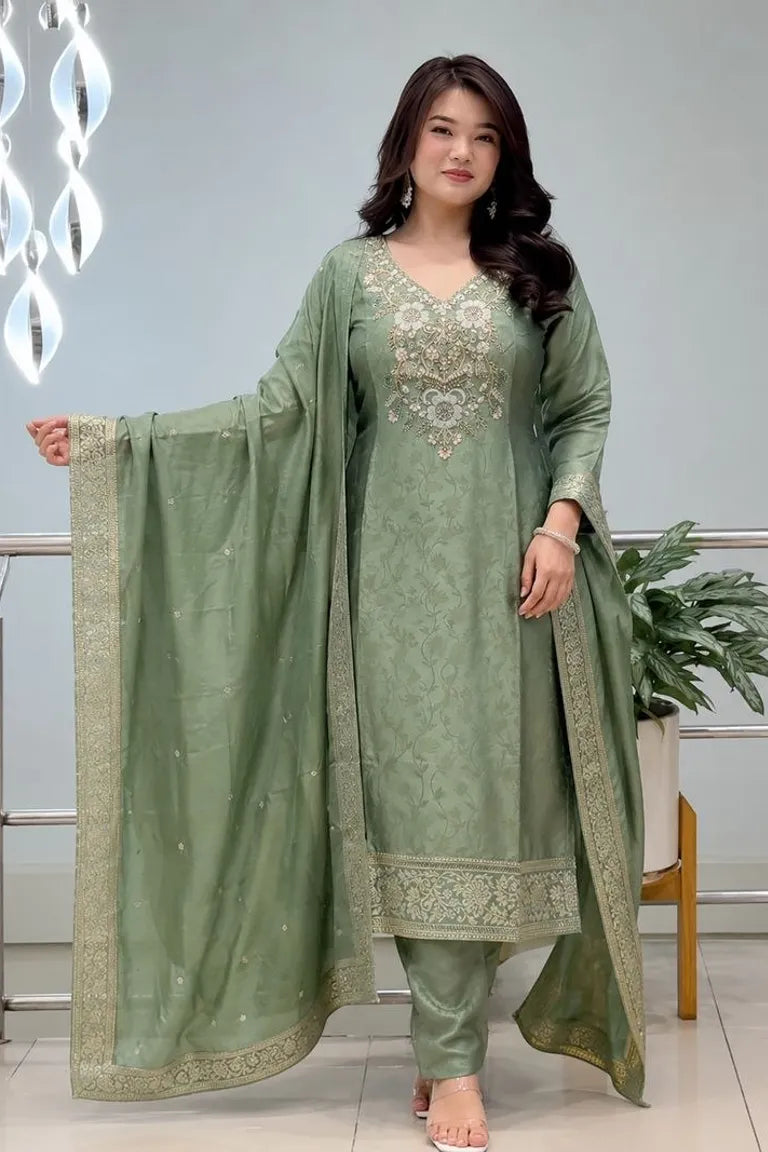 Designer Jacquard Full Stitch Suit