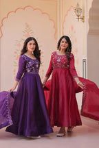 Women's Crush Anarkali Gown & Dupatta