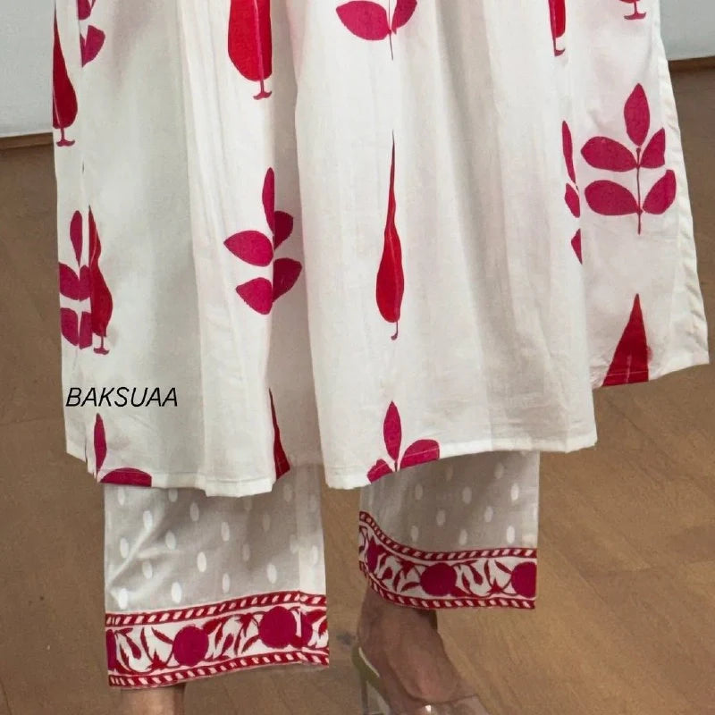 Printed Cotton Kurta Set