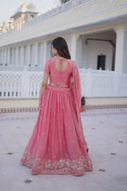 Traditional Indian Pink Lehenga with Dupatta
