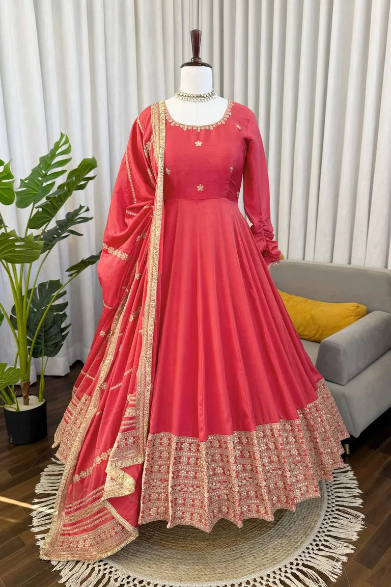 Designer Coding Work Anarkali Dress