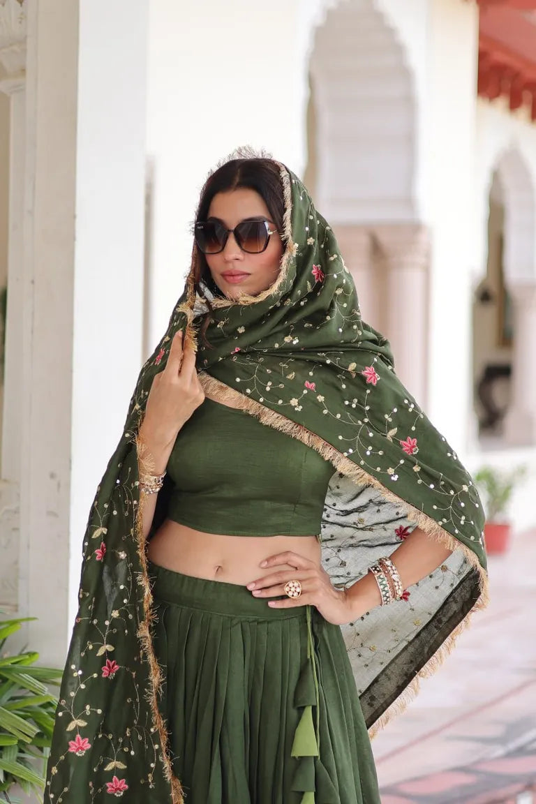 Traditional Embroidered Lehenga Set