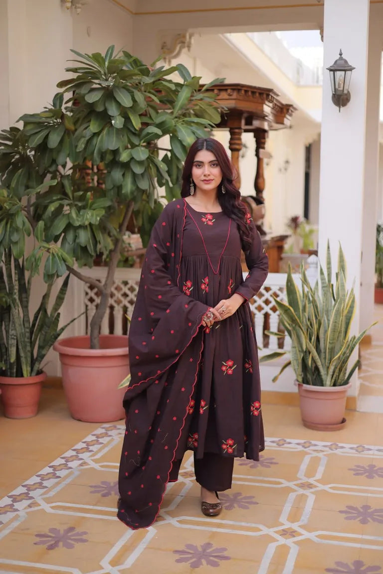 Traditional Cotton Embroidered 3-Piece Set