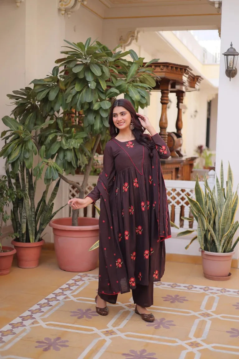 Traditional Cotton Embroidered 3-Piece Set