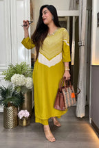Cotton Slub Printed Kurta Pant Set