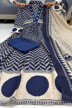 Cotton Chevron Mirror Work Kurta Set
