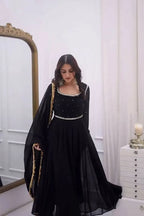 Party Wear Black Anarkali gown