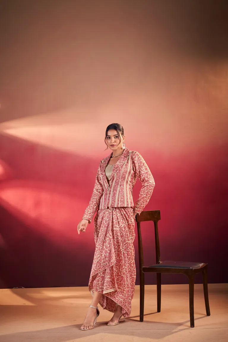 Printed Tasar Silk Co-ord Set