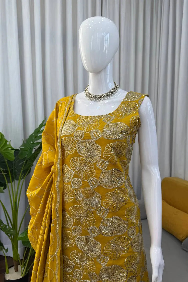 Festive Simmer Silk Sharara Set