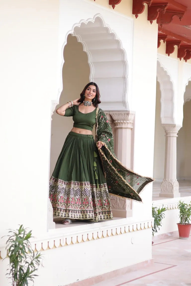 Traditional Embroidered Lehenga Set