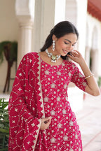 Party Wear Kurti with Sharara Dupatta