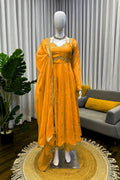 Elegant Anarkali with Silk Dupatta