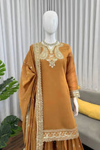 Designer Mul Chanderi Suit with Sequins