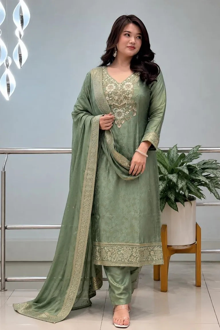 Designer Jacquard Full Stitch Suit