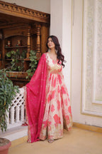 Designer Floral Full Sleeve Gown