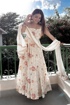 Floral Thread Sequin Anarkali Gown Set