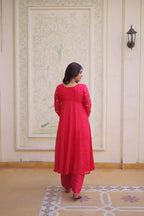 Festive Mal Chanderi Kurti Pant Set