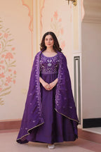 Women's Crush Anarkali Gown & Dupatta