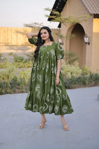 Puff Sleeve Square Neck Kurti