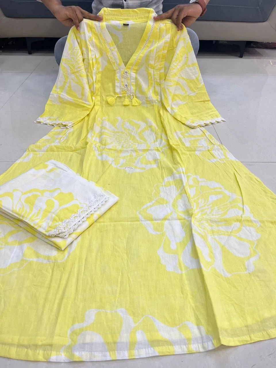 Printed Cotton Kurta Set