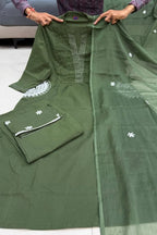 Olive Green Pure Cotton kurta Set