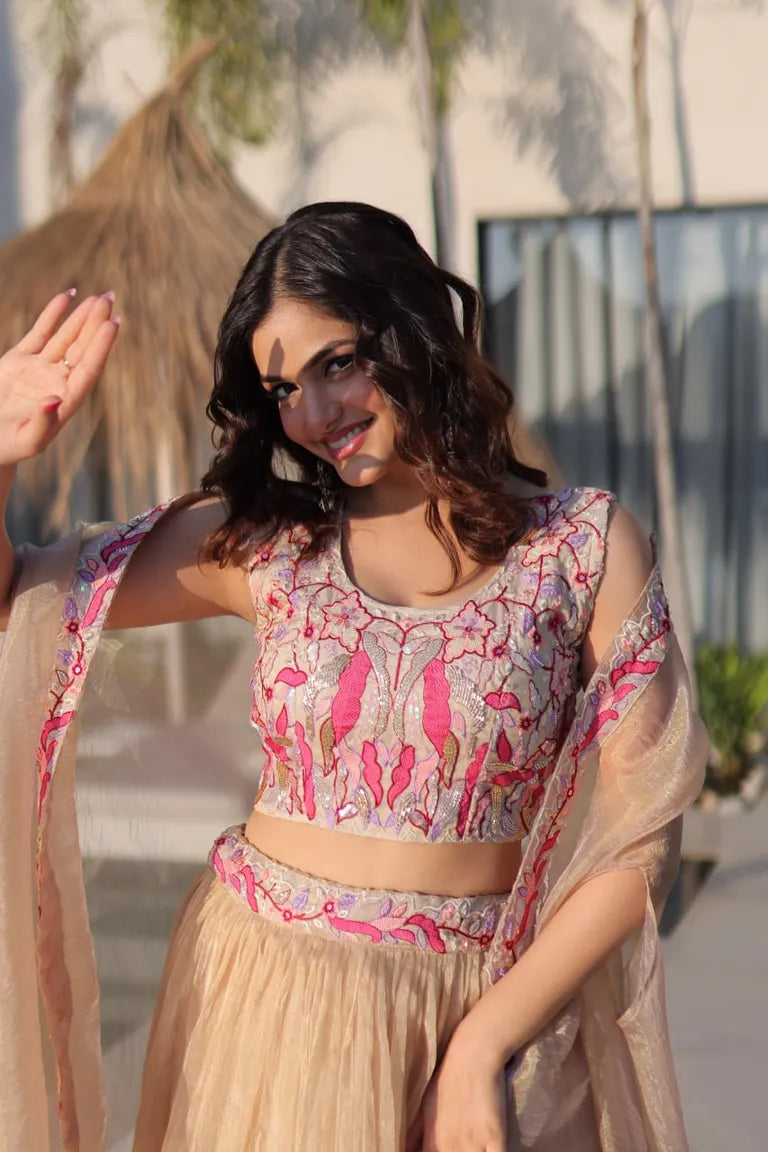 Premium Gold Lehenga with Shrug