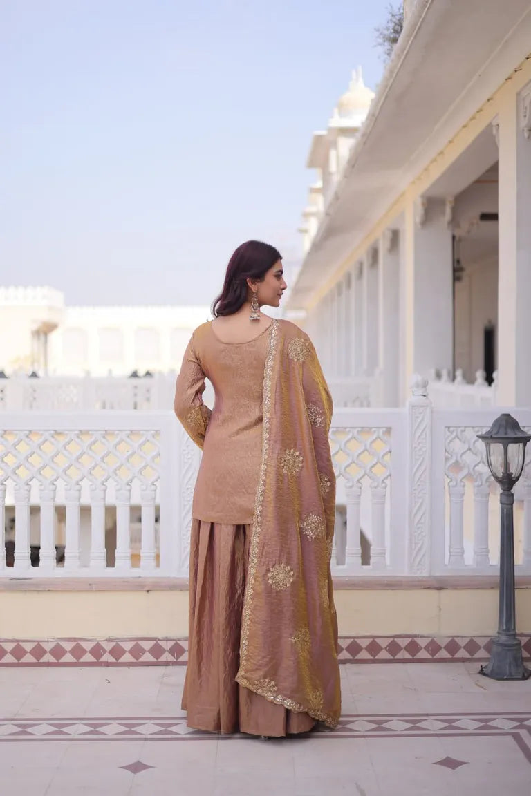 Festive Fendi Crush Sharara Suit