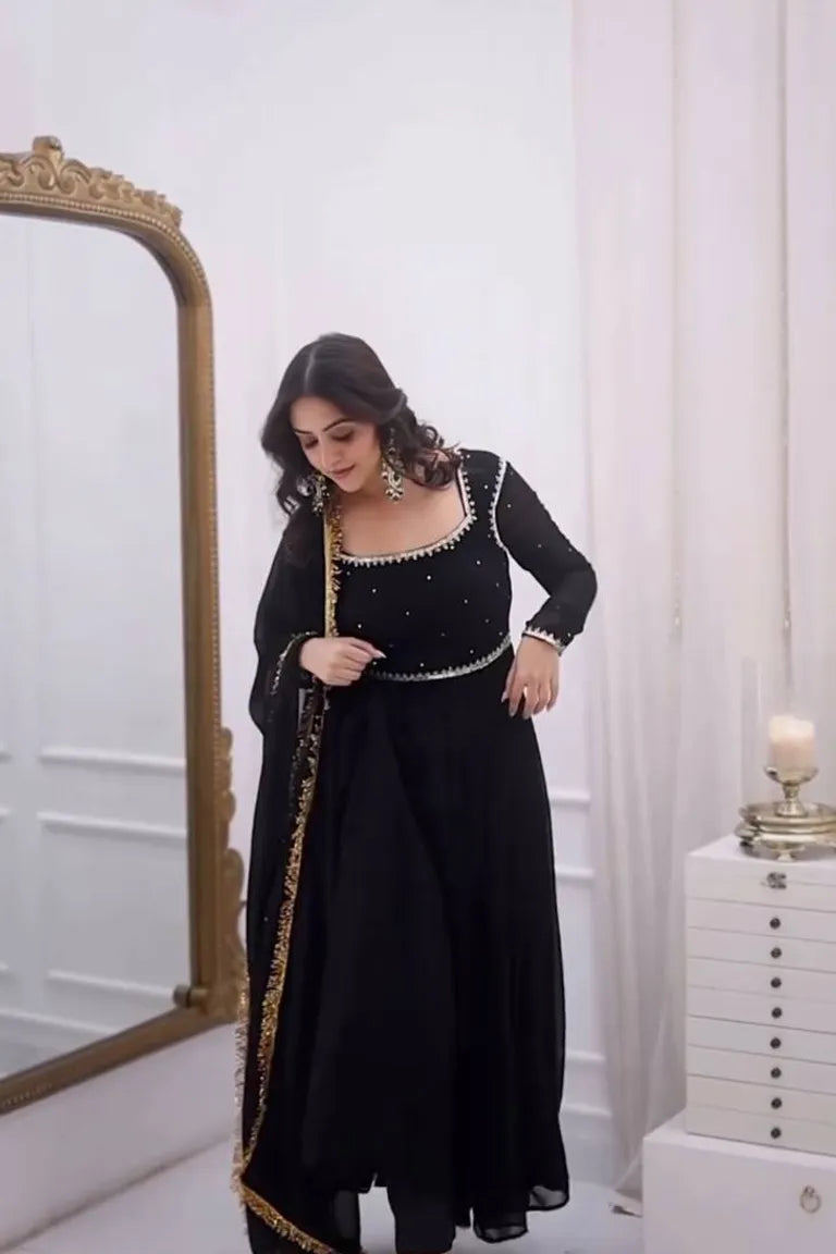 Party Wear Black Anarkali gown