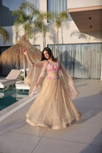 Premium Gold Lehenga with Shrug