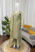 Custom Fit Green Ethnic Wear Set