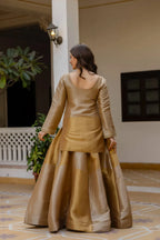 Golden Banarasi Lehenga Set